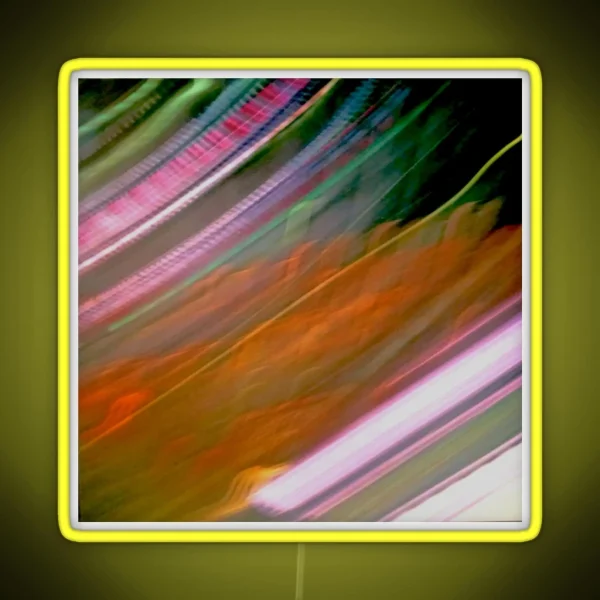 Flashing Diagonal Orange Red Pink Green Speeding Light RGB Neon Sign