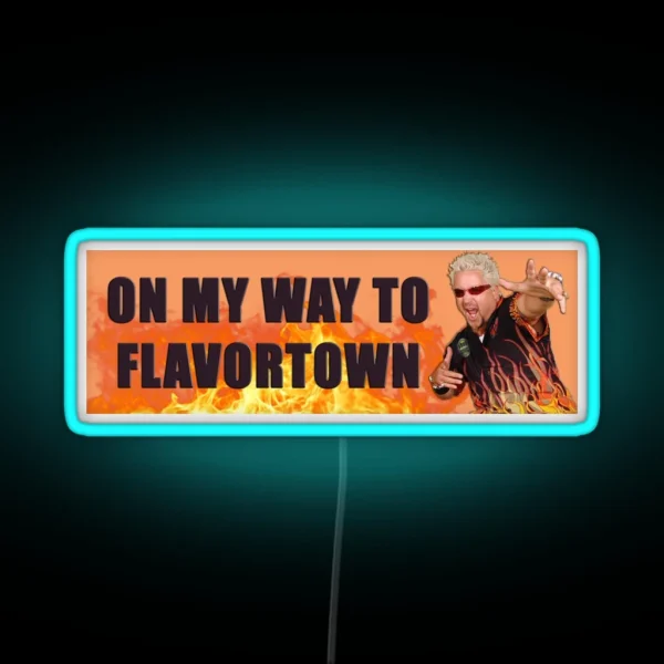 Flavor Town Guy Fieri Bumper Led RGB Neon Sign