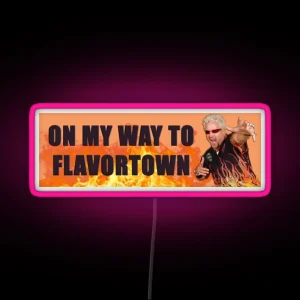 Flavor Town Guy Fieri Bumper Led RGB Neon Sign