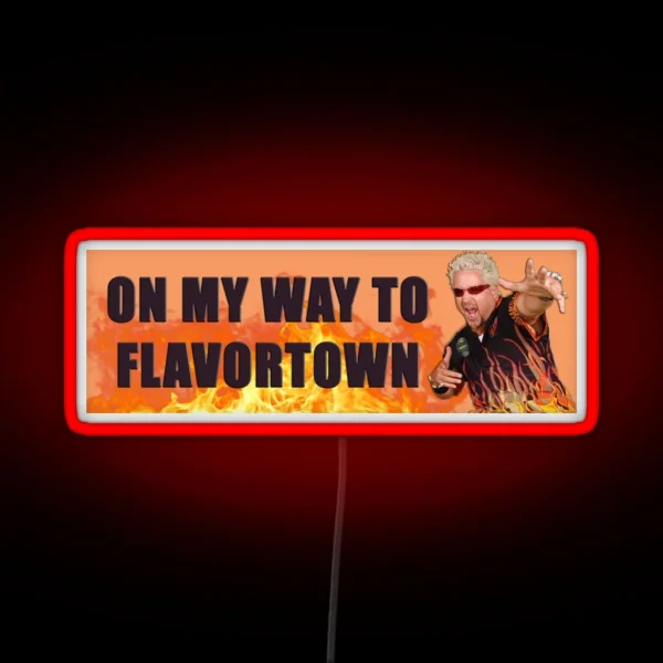 Flavor Town Guy Fieri Bumper Led RGB Neon Sign