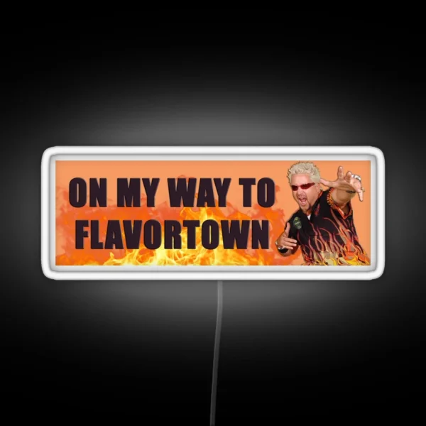Flavor Town Guy Fieri Bumper Led RGB Neon Sign