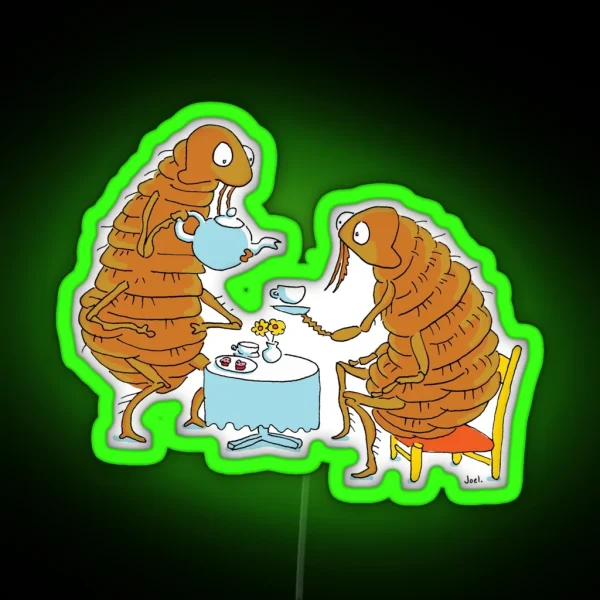 Flea Having A Cup Tea RGB Neon Sign