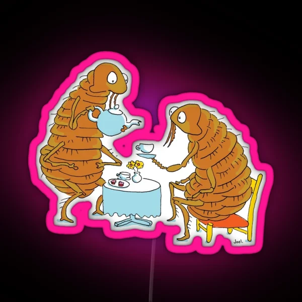 Flea Having A Cup Tea RGB Neon Sign