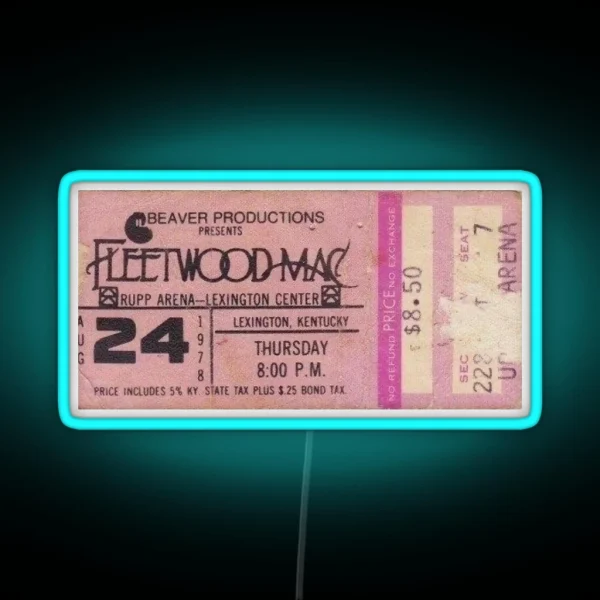 Fleetwood Mac Concert Ticket RGB Neon Sign