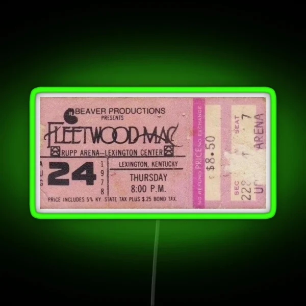 Fleetwood Mac Concert Ticket RGB Neon Sign