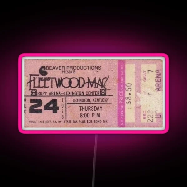 Fleetwood Mac Concert Ticket RGB Neon Sign