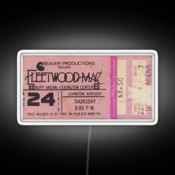 Fleetwood Mac Concert Ticket RGB Neon Sign