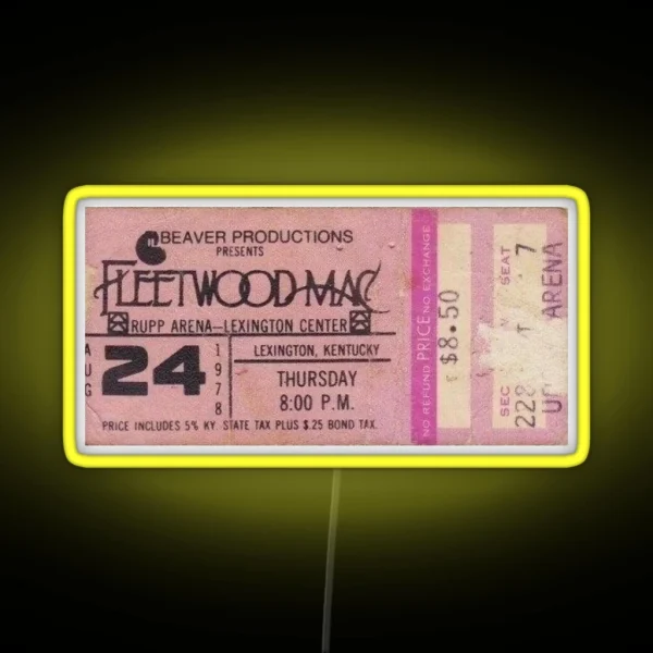 Fleetwood Mac Concert Ticket RGB Neon Sign