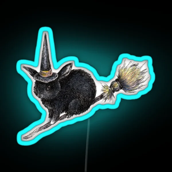 Flight Of The Witch Bunnies RGB Neon Sign