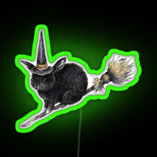 Flight Of The Witch Bunnies RGB Neon Sign