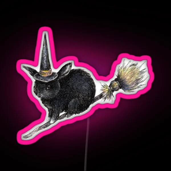 Flight Of The Witch Bunnies RGB Neon Sign