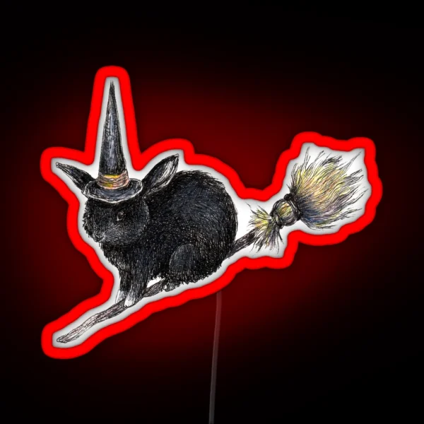 Flight Of The Witch Bunnies RGB Neon Sign