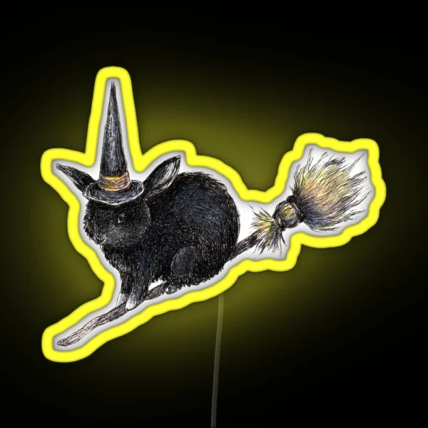 Flight Of The Witch Bunnies RGB Neon Sign