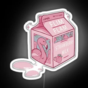 Flim Flam Strawberry Milk Carton RGB Neon Sign