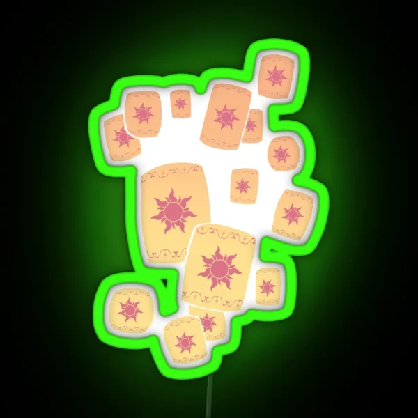 Floating Lanterns Gleam RGB Neon Sign