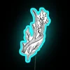 Vibrant floral and antler design multicolor neon decorative room sign
