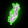 Bohemian Whimsy Floral Antler Design RGB Neon Accent Wall Art