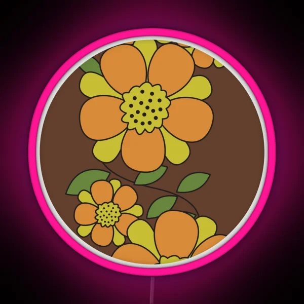 Floral Design Mid Century Modern RGB Neon Sign