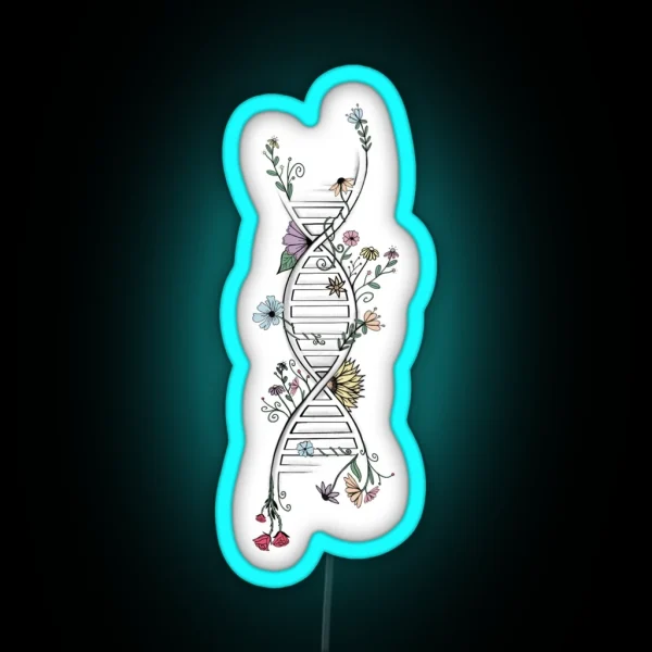 Floral DNA With Colour RGB Neon Sign