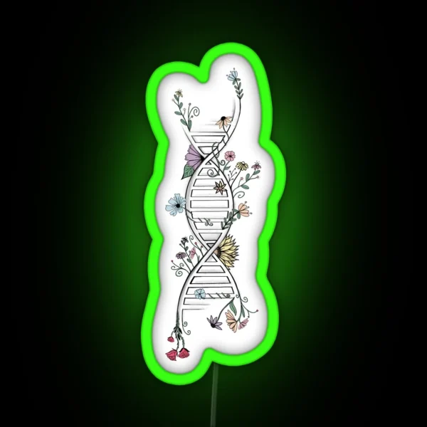 Floral DNA With Colour RGB Neon Sign