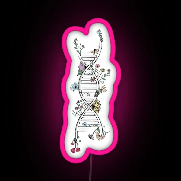 Floral DNA With Colour RGB Neon Sign