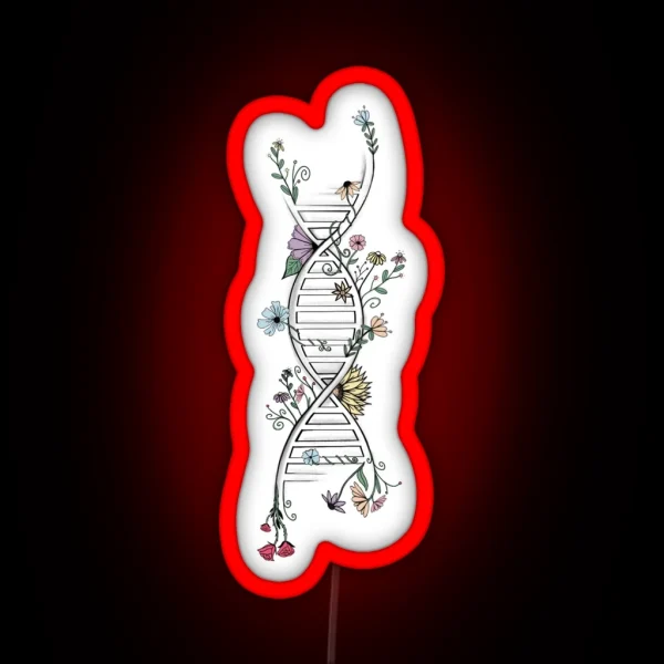 Floral DNA With Colour RGB Neon Sign