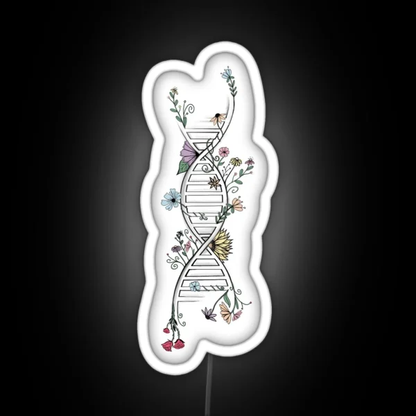 Floral DNA With Colour RGB Neon Sign