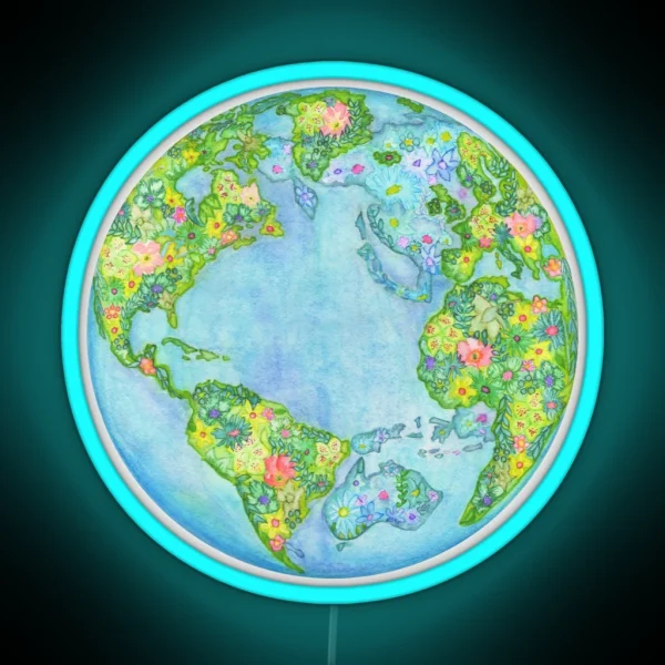 Floral Earth RGB Neon Sign