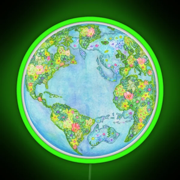 Floral Earth RGB Neon Sign