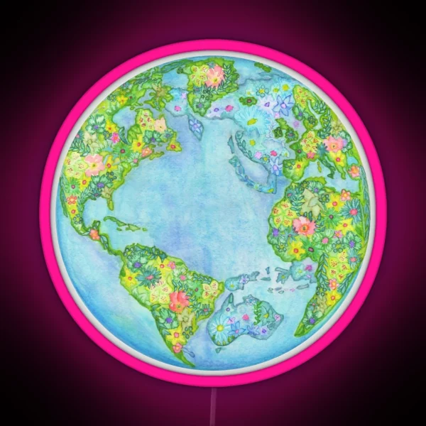 Floral Earth RGB Neon Sign