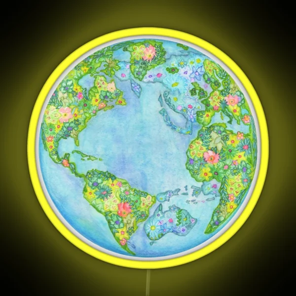 Floral Earth RGB Neon Sign