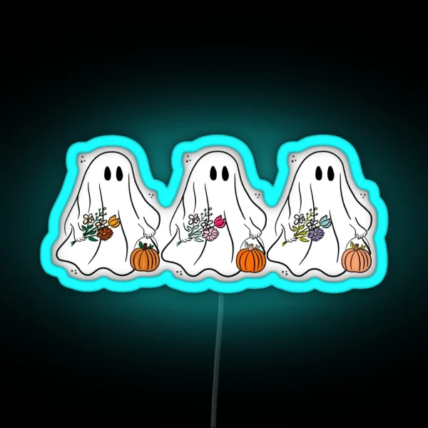 Floral Ghostys RGB Neon Sign