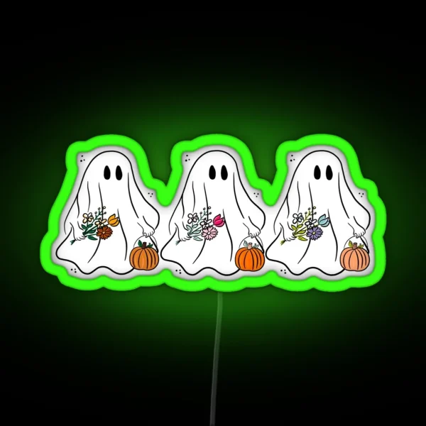 Floral Ghostys RGB Neon Sign