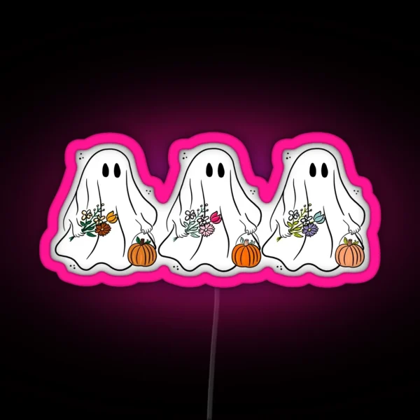 Floral Ghostys RGB Neon Sign