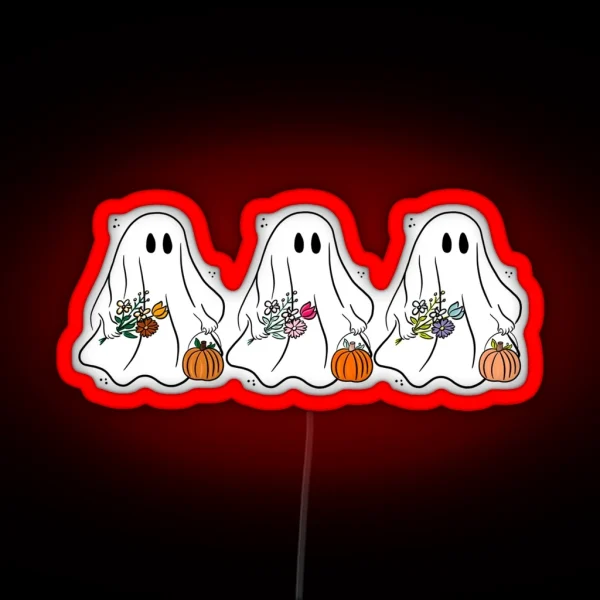 Floral Ghostys RGB Neon Sign