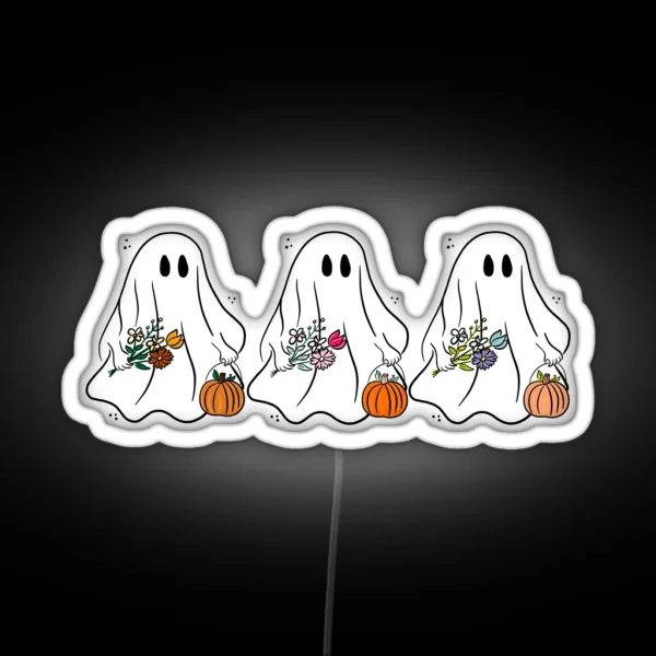 Floral Ghostys RGB Neon Sign