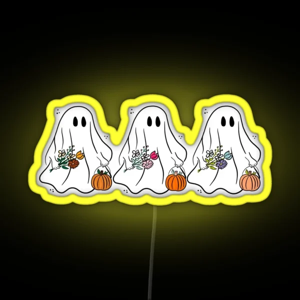 Floral Ghostys RGB Neon Sign