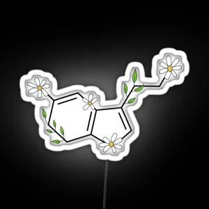 Floral Serotonin Molecule RGB Neon Sign