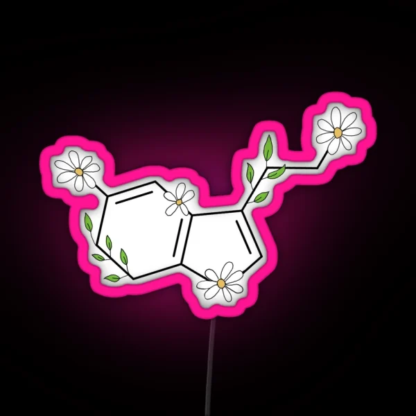 Floral Serotonin Molecule RGB Neon Sign