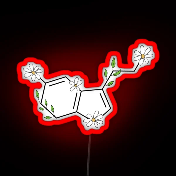 Floral Serotonin Molecule RGB Neon Sign