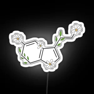 Floral Serotonin Molecule RGB Neon Sign