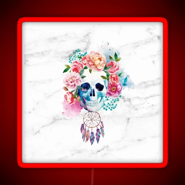 FLORAL SKULL RGB Neon Sign
