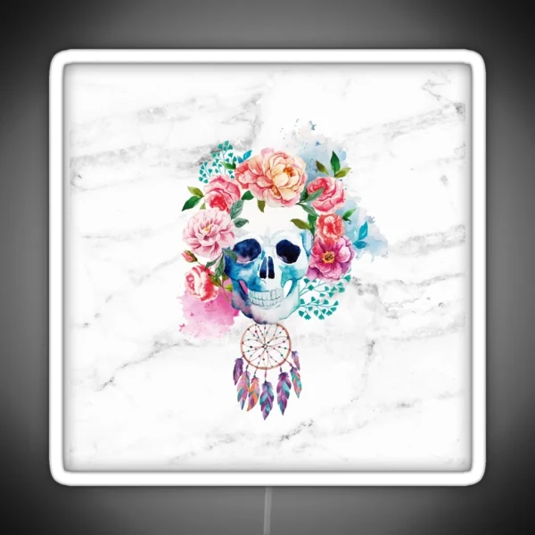 FLORAL SKULL RGB Neon Sign