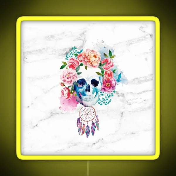 FLORAL SKULL RGB Neon Sign