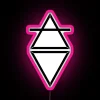 Vibrant geometric shapes neon light display wall art decoration Florence