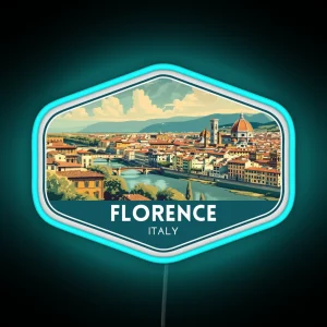 Florence Italy Travel Art RGB Neon Sign