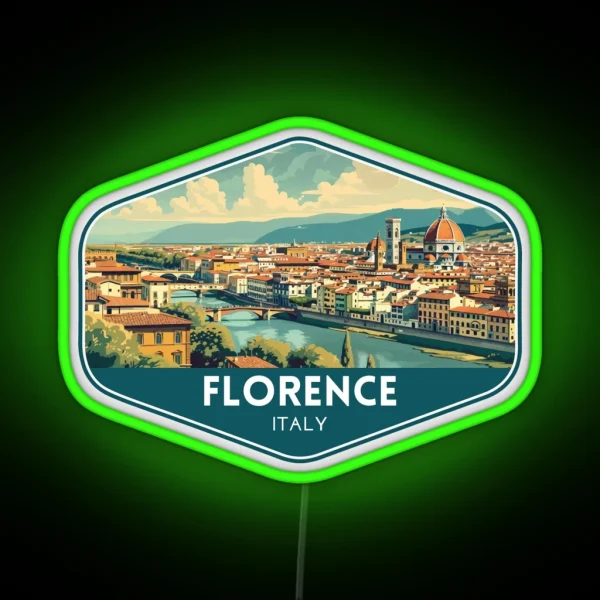 Florence Italy Travel Art RGB Neon Sign