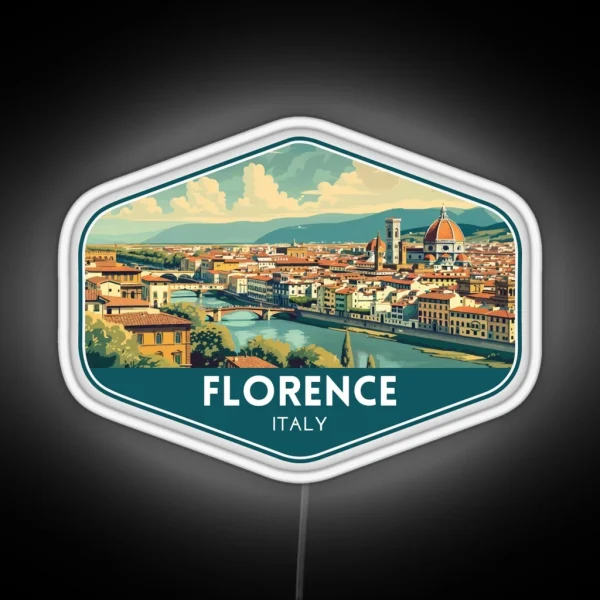 Florence Italy Travel Art RGB Neon Sign