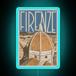 Florence Vintage Postcard RGB Neon Sign