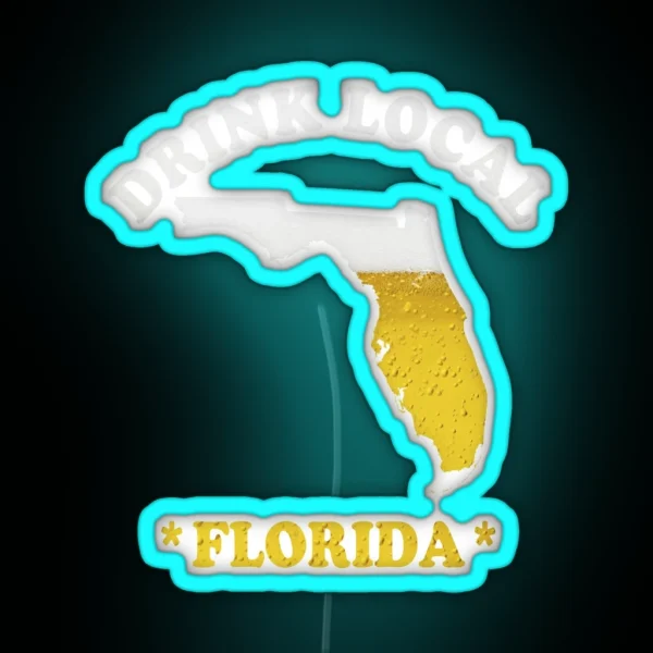 FLORIDA Beer Map Led Drink Local Brewmaster Gift RGB Neon Sign